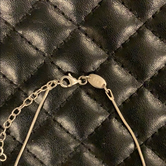 Fossil Elegant Sterling Silver Thunder Cubic Zirconia Diamond Pendent Necklace - Picture 6 of 7